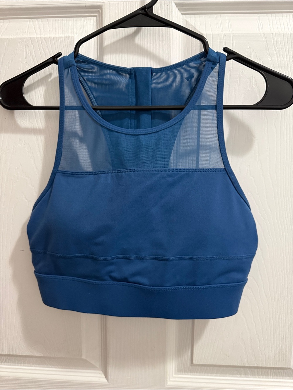 ZYIA Blue High-Neck Mesh-Back Sports Bra